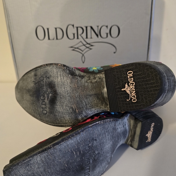 Old Gringo Black Multicolor Embroidered Heeled Boots - Picture 9 of 10